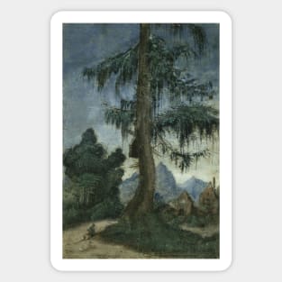 Landscape with Spruce by Albrecht Altdorfer Sticker